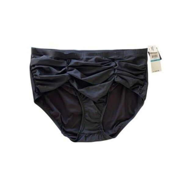 Island Escape Other - ISLAND ESCAPE Black High Waist Tummy Control Ruched Swim Bottoms Plus Size‎ 20W